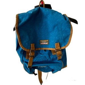L.L. Bean Blue Tan Backpack